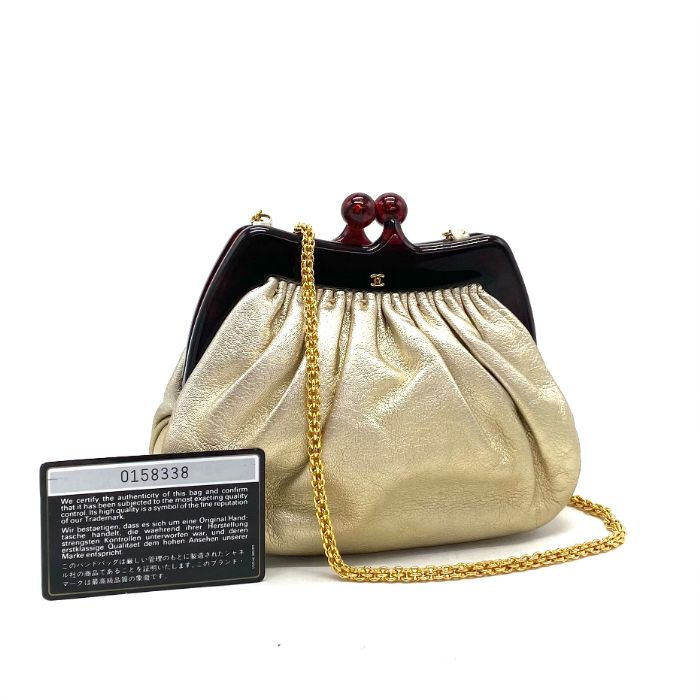 【中古】良品 CHANEL シャネル ココマーク べっ甲 レザー ショルダー バッグ fY04221A