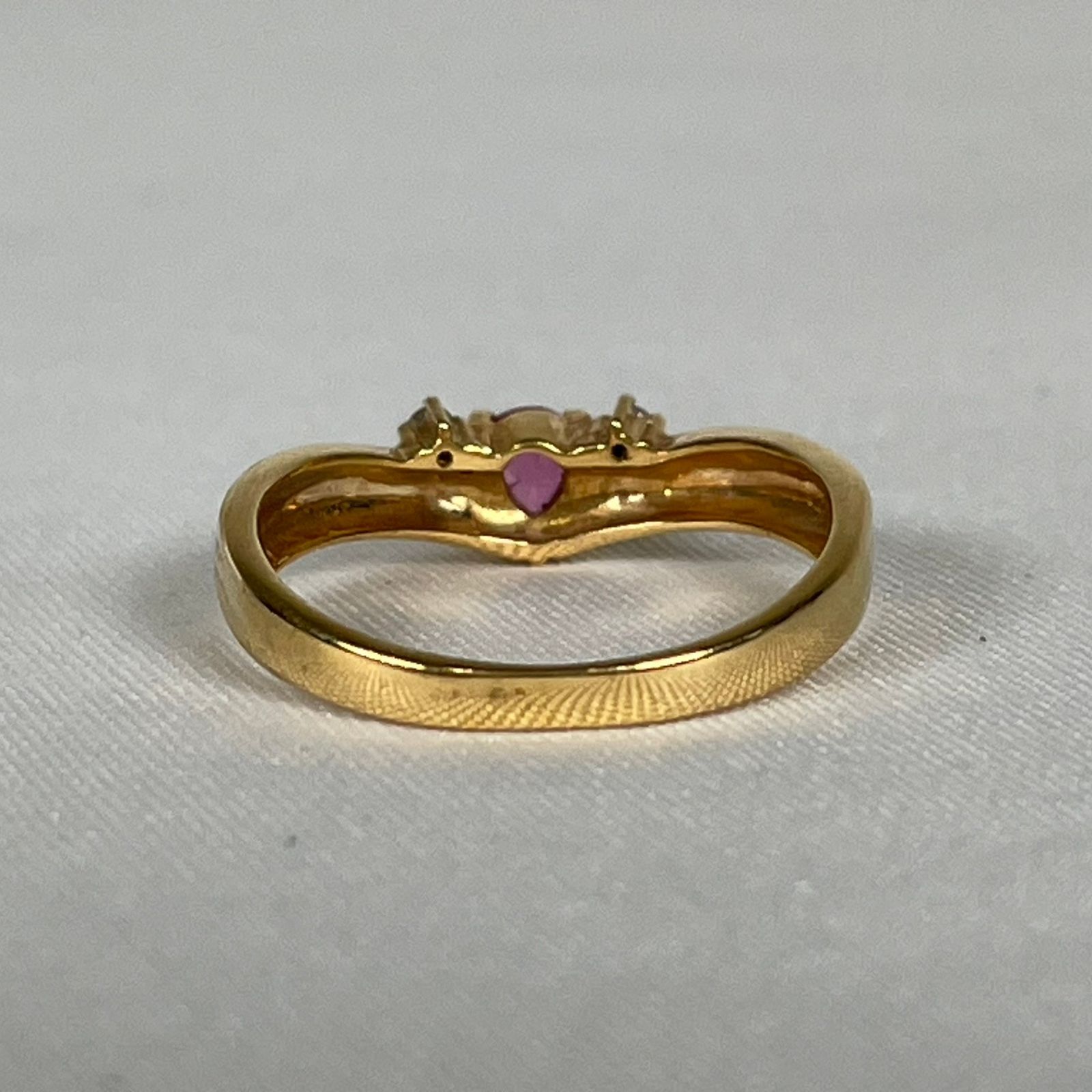 K18 Pt900 コンビリング ルビーダイヤリング ルビー0.2ct ダイヤ0.05ct