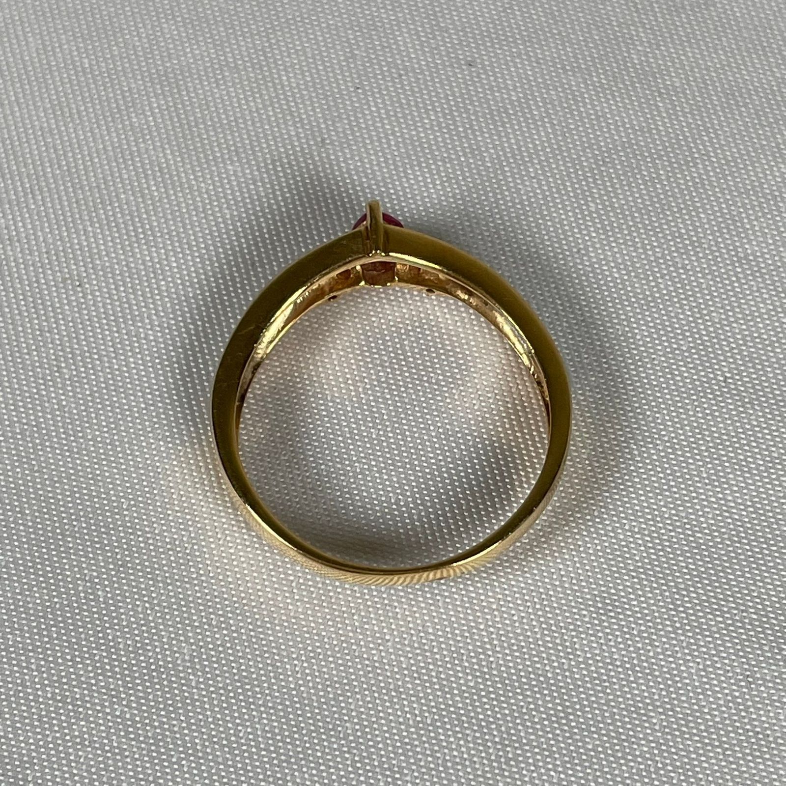 K18 Pt900 コンビリング ルビーダイヤリング ルビー0.2ct ダイヤ0.05ct