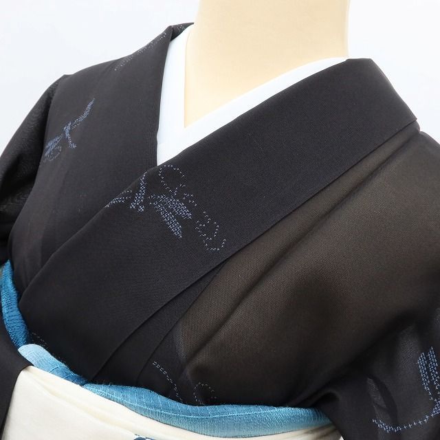 百華❀Y5079◆正絹 夏着物 トンボ 紗紬 大島紬 カタス式 7マルキ 居敷当て付き 手縫い仕立て 百華❀Y5079◆正絹 夏着物 トンボ 紗紬 大島紬 カタス式 7マルキ 居敷当て付き 手縫い仕立て