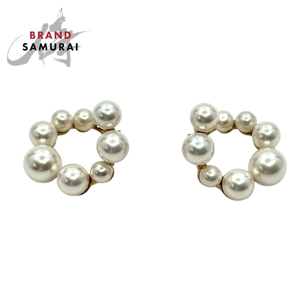 美品 Jouete ジュエッテ パール サークルピアス イエローゴールド シルバー925 075132 ピアス アクセサリー ジュエリー Y1-00009【中古】