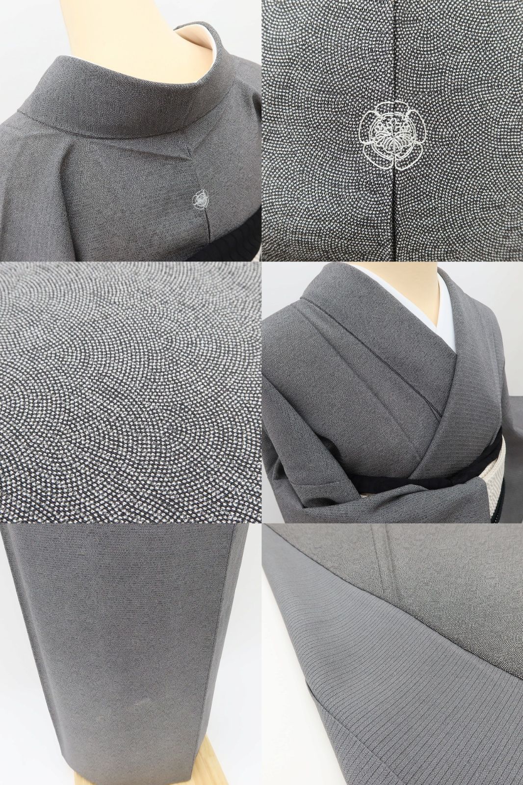百華❀Y5080◆新品 正絹 仕付け糸付き 夏着物 鮫模様 絽 一つ紋 住田双光 服部光廣 手縫い仕立て 訪問着