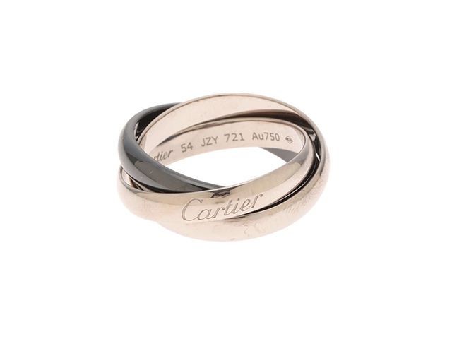 CARTIER　カルティエ　貴金属･宝石　ジュエリー トリニティリング　K18WGホワイトゴールド/セラミック　6.9g　54号 B4095600 【中古】【432】