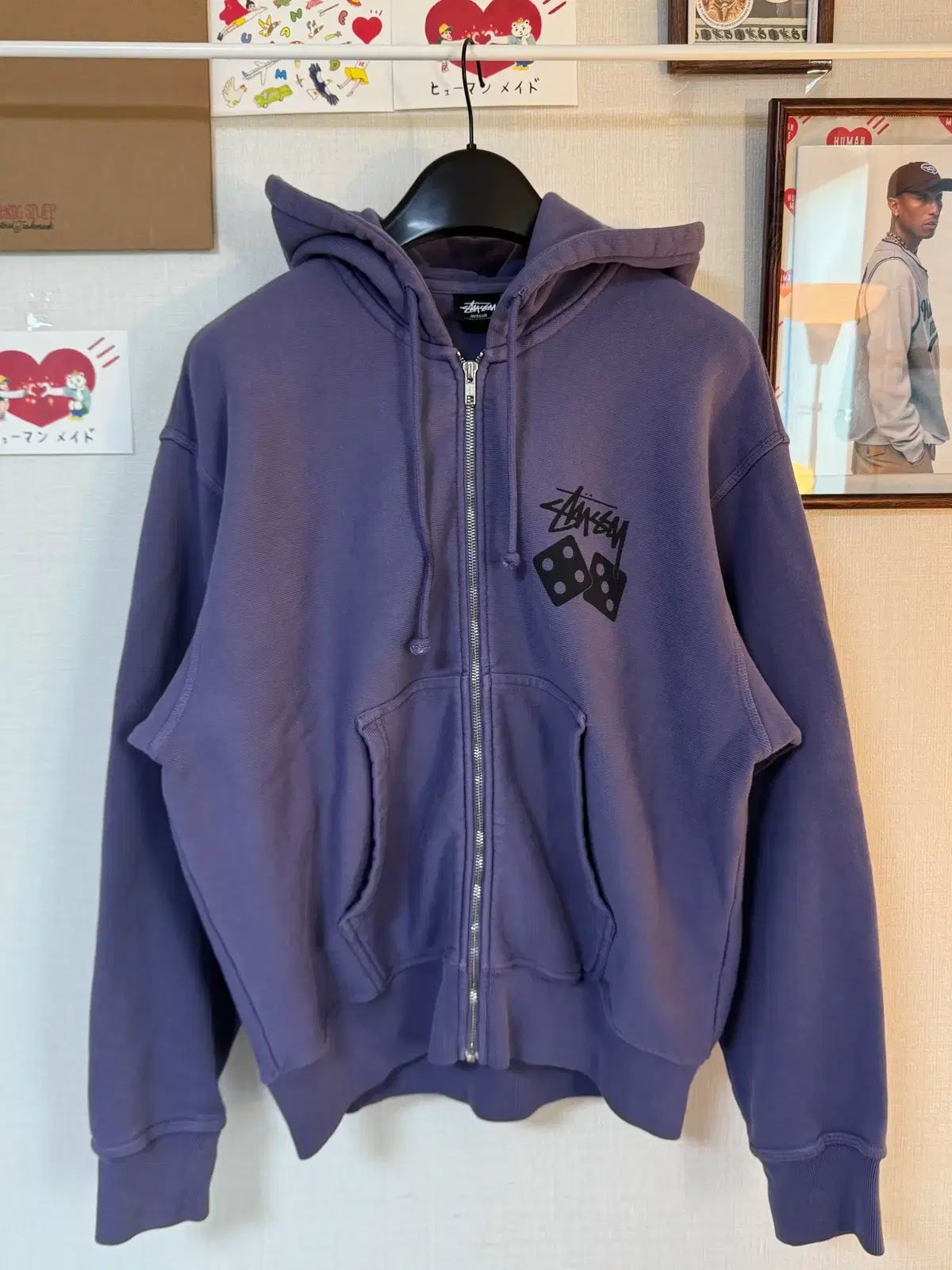 STUSSY PIGMENT ダイド DICE WHO フード ジップアップ グレープ