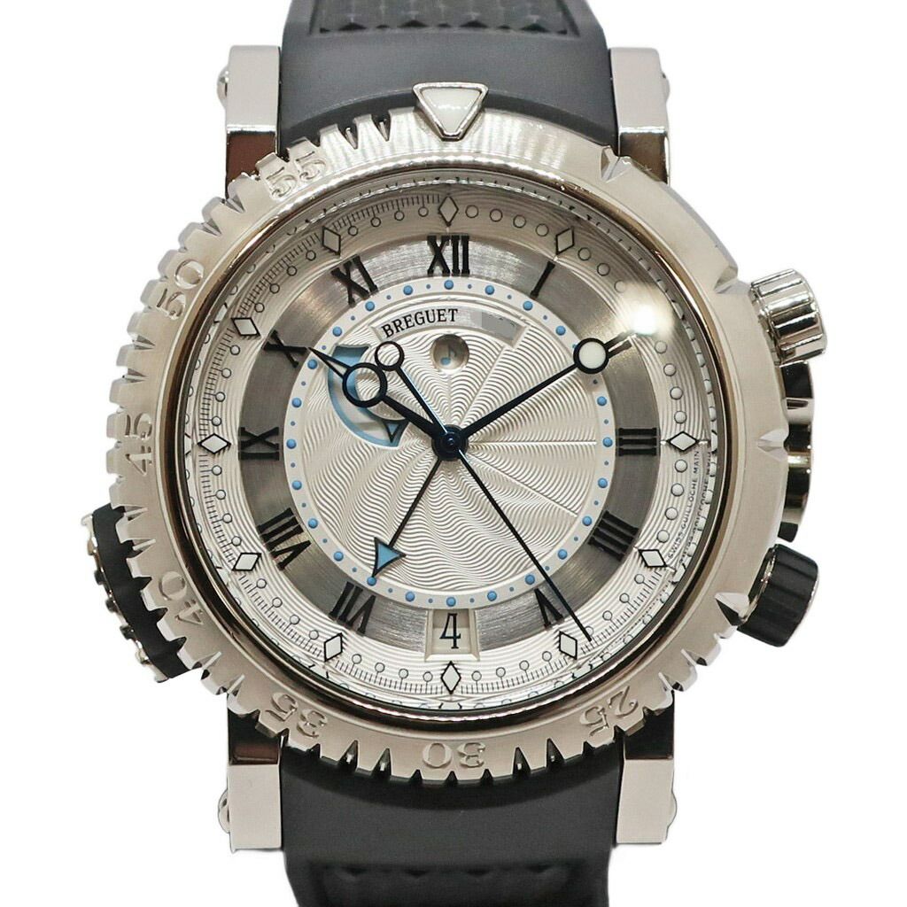 【天白】仕上済 BREGUET ブレゲ マリーン ロイヤル 5847BB/12/5ZV 750 WG ラバー シルバー 自動巻き メンズ 腕時計 男