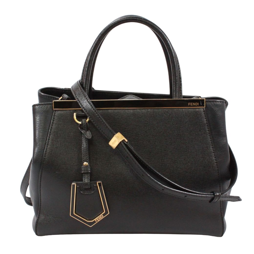 FENDI フェンディ プチトゥージュール ハンドバッグ レザー ブラック【中古】 レディース