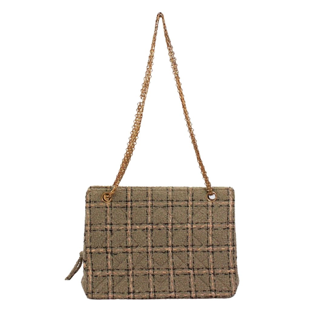 CHANEL シャネル チェーンショルダー ショルダーバッグ ツイード ベージュ/ピンク【中古】 レディース