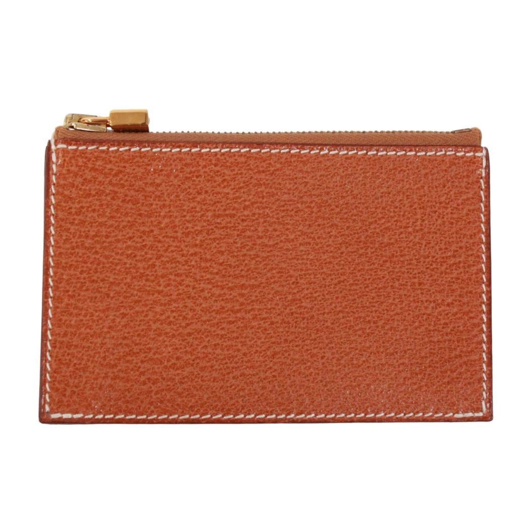 HERMES エルメス コインケース ピッグスキン ブラウン 〇X刻印【中古】 ユニセックス