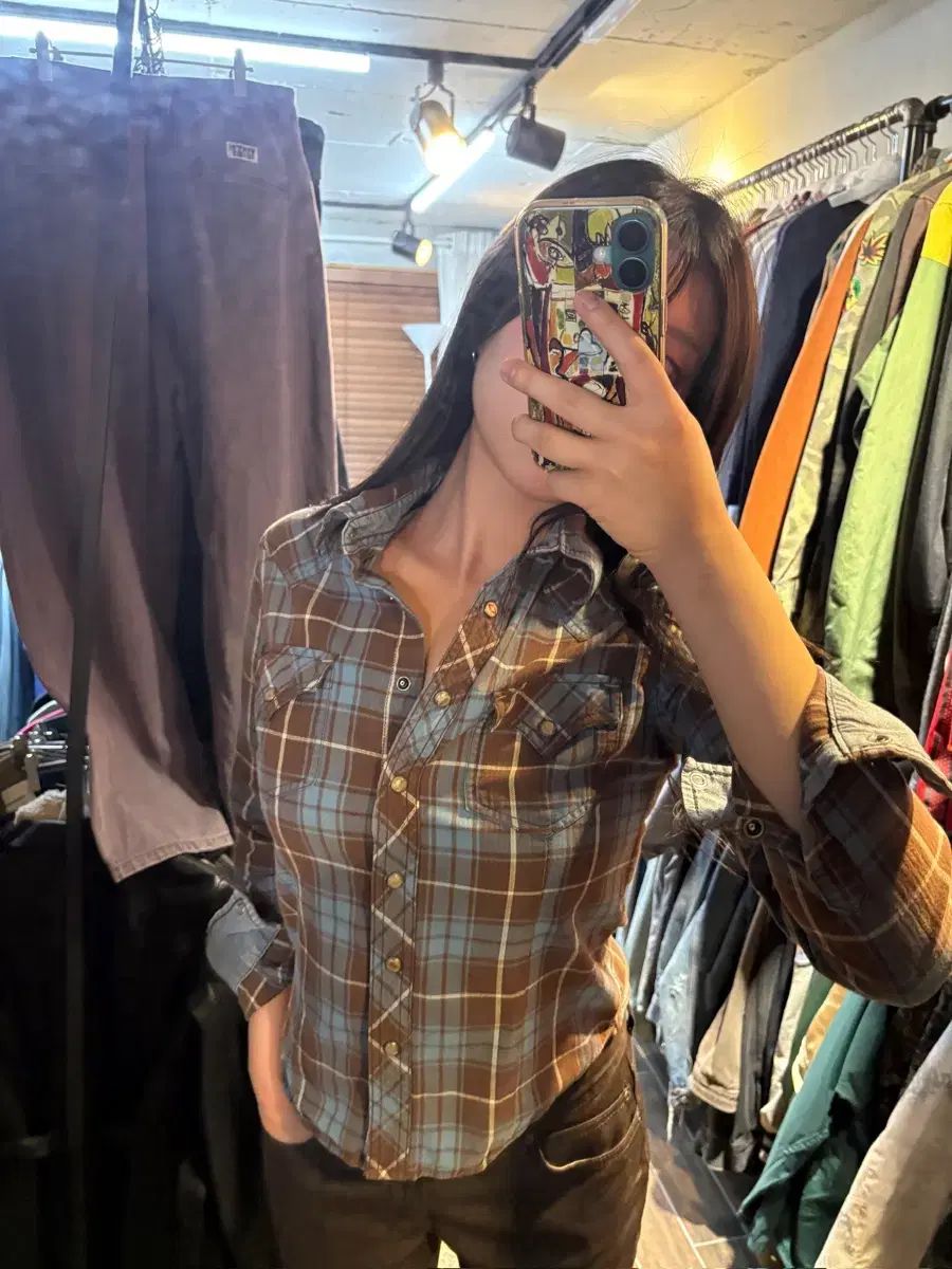 SHANE 쉐인 ジーン ウェスタン タータンチェック シャツ ヴィンテージ CHECK パータン ウェスタン シャツ