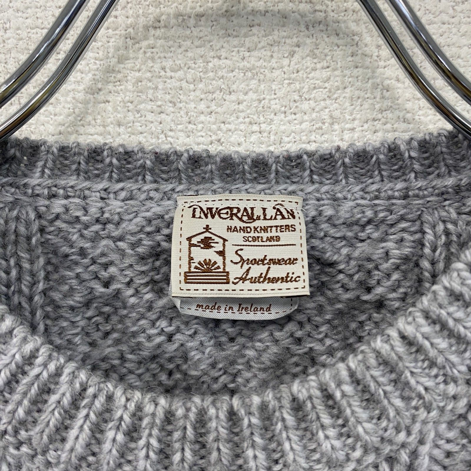 INVERALLAN インバーアラン ウールニットセーター グレー 古着 - メルカリ