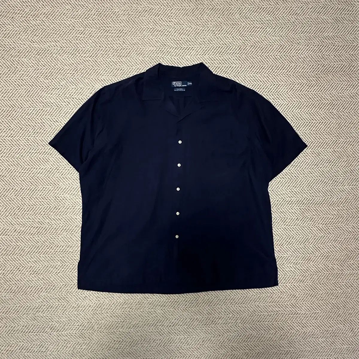 POLO RALPH LAUREN シルクハーフシャツ ネイビー