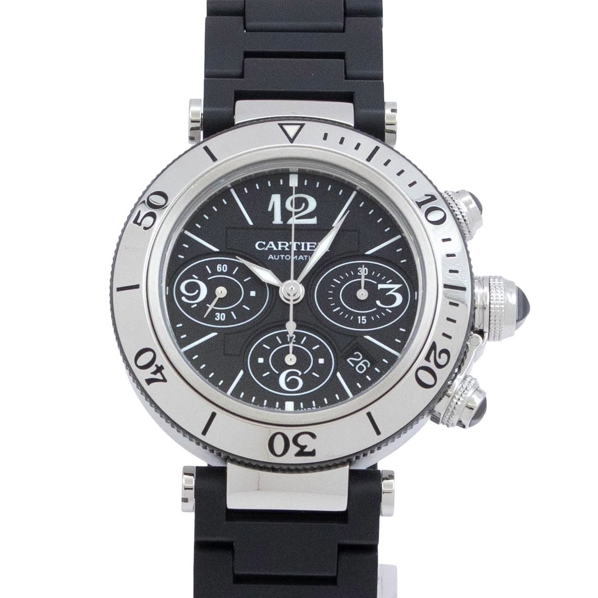 【箱・保証書付き】 カルティエ Cartier パシャ W31088U2 Cartier Panthère 自動巻き 腕時計 メンズ・ユニセックス 黒