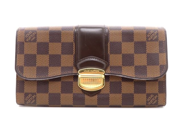 LOUIS VUITTON ルイ・ヴィトン バッグ ポルトフォイユ・システィナ ダミエ ｻｲﾌ･小物 N61747 長財布 ダミエアズールキャンバス/ダミエ ブラウン レディース【中古】【437】