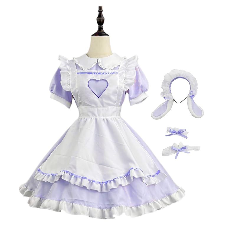 【新品】 [YZZYQQ] コスプレ メイド服 ワンピース ロリータ 仮装 衣装 lolita コスプレ 萌え 衣装 ハロウィン クリスマス 人气cosplay コスチューム パープル 2XL