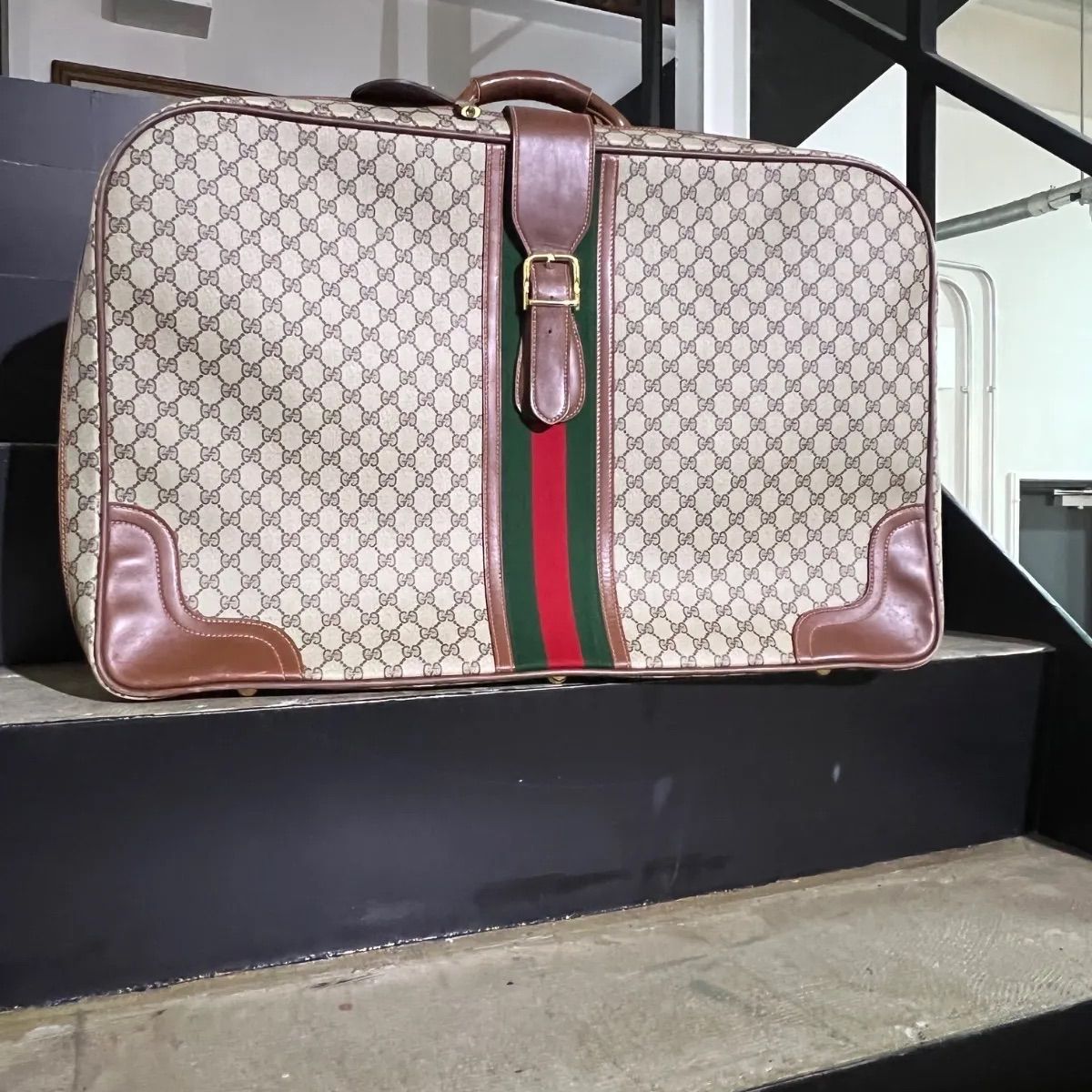 希少OLD GUCCI(オールドグッチ)GG柄スーツケース／ソフトトランクケース