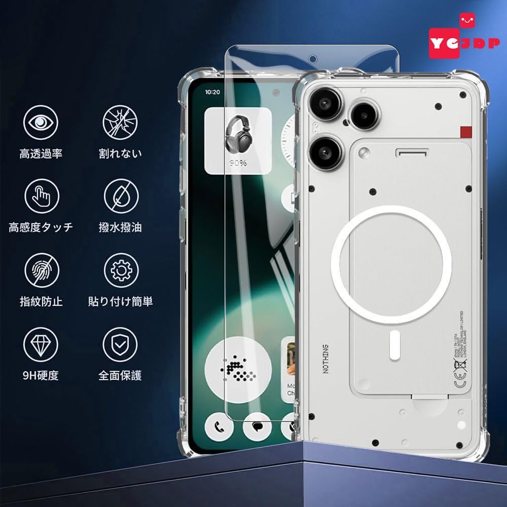 YCJDP 保護フィルム カバー nothing phone 3a lite 用 クリア ケース +