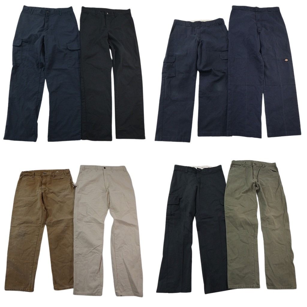 古着卸 まとめ売り ディッキーズ パンツ 8枚セット ( メンズ 36 ) ハンマーループ ワーク ベージュ カーゴ ダブルニー 中古 古着 NF1788