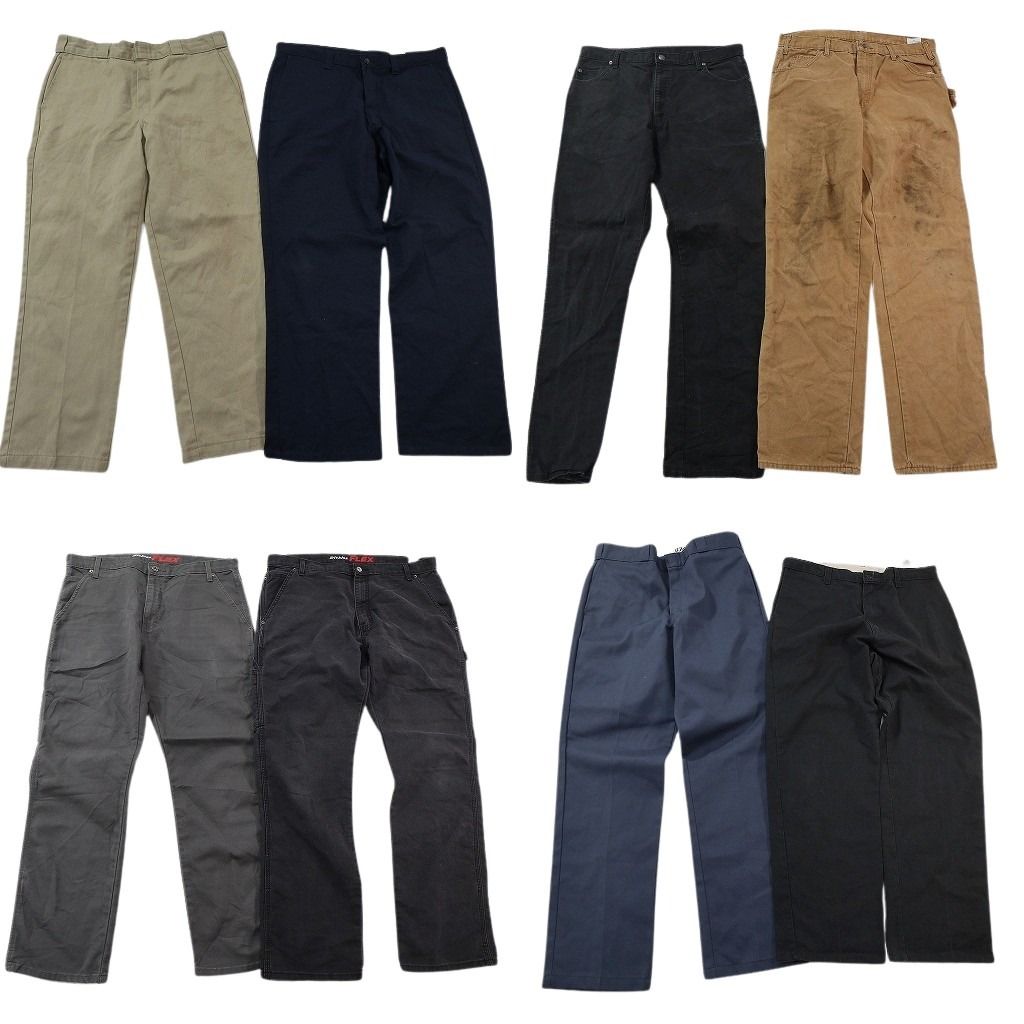 古着卸 まとめ売り ディッキーズ パンツ 8枚セット ( メンズ 36 ) 874 ワーク FLEX ブラック グレー チノ グランジ 中古 古着 NF1798