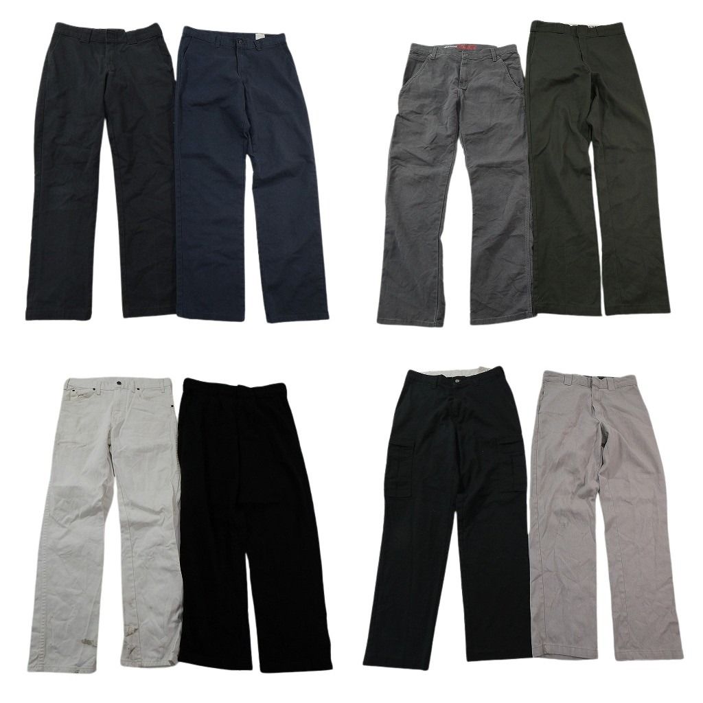 古着卸 まとめ売り ディッキーズ パンツ 8枚セット ( メンズ 32 ) FLEX ワーク ブラック ホワイト ネイビー 中古 古着 NF1800