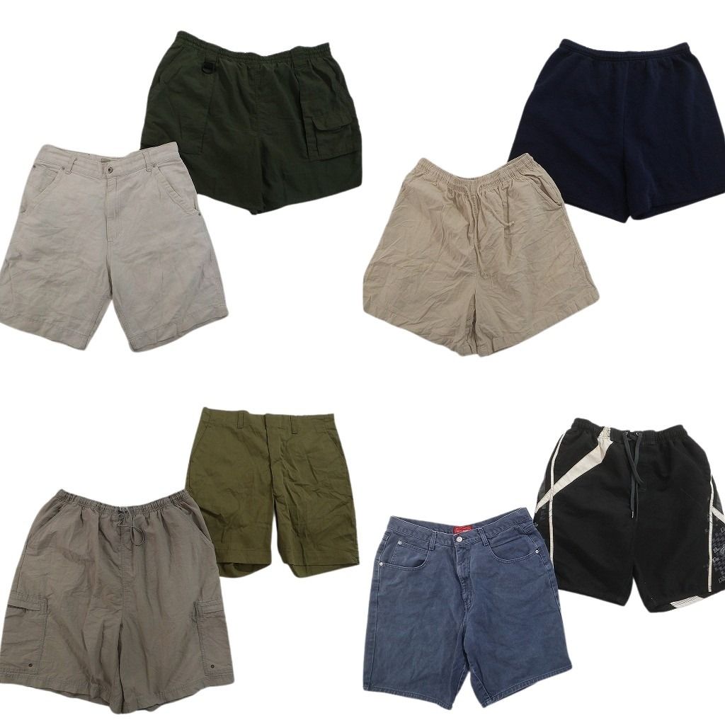 古着卸 まとめ売り ショートパンツ MIX 8枚セット ( メンズ XL ) イージーパンツ カーゴ ホワイト オリーブ 中古 古着 NF1809