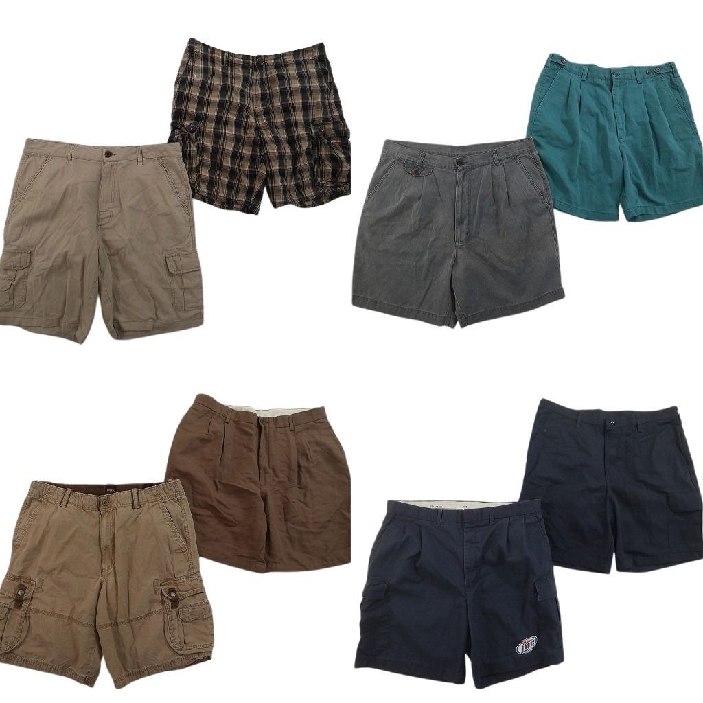 古着卸 まとめ売り ショートパンツ MIX 8枚セット ( メンズ 38 ) 企業 ミラーライト カーゴ チェック 中古 古着 NF1813