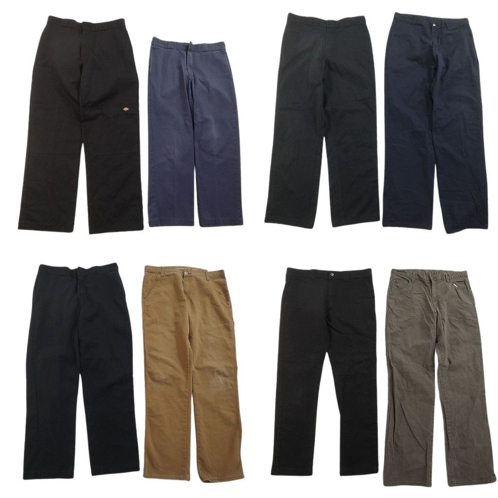 古着卸 まとめ売り ディッキーズ パンツ 8枚セット ( メンズ 34 ) FLEX ダブルニー ブラック ネイビー 中古 古着 NF1818