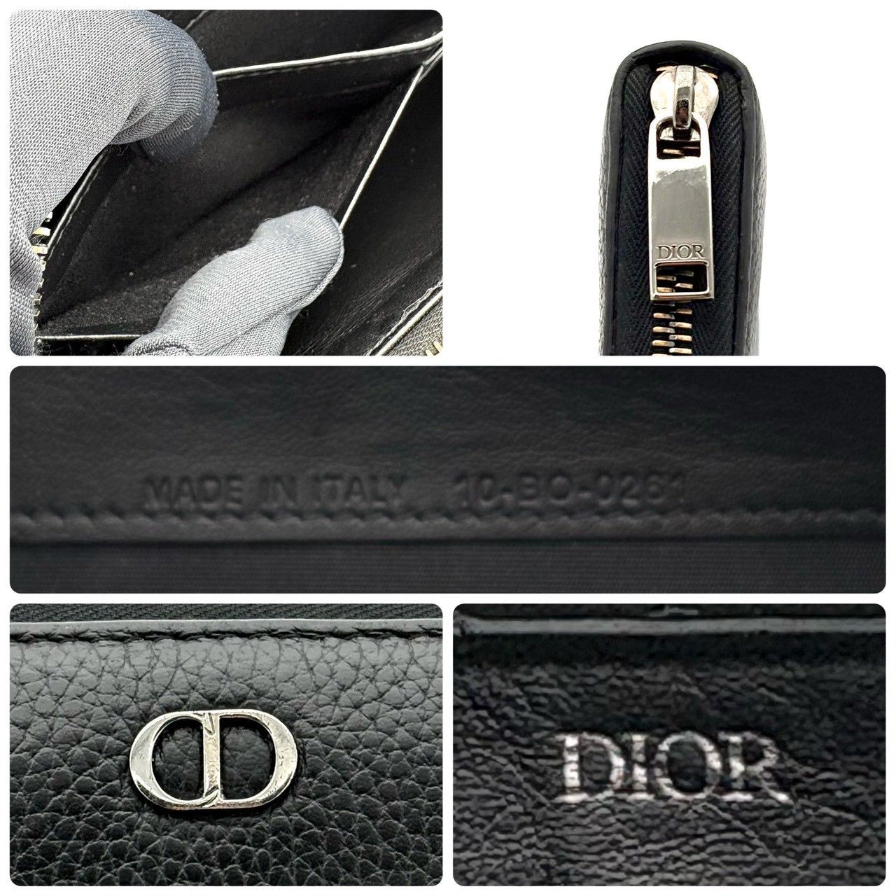 DIOR ディオール CD Icon ロングジップウォレット グレインドカーフ
