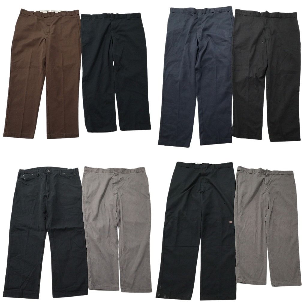 古着卸 まとめ売り ディッキーズ パンツ 8枚セット ( メンズ 44 ) ダブルニー ワーク ストレート ブラウン 中古 古着 NF1853