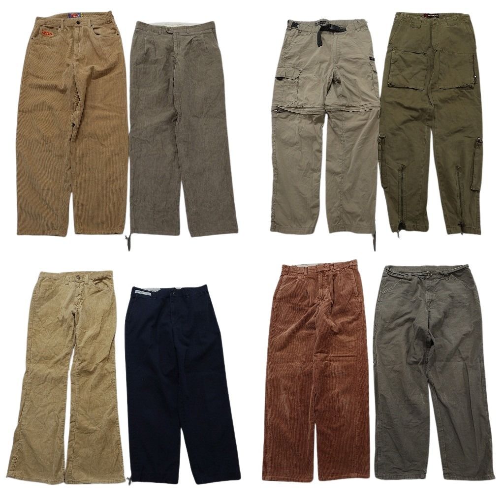古着卸 まとめ売り ロングパンツ MIX 8枚セット ( メンズ 32 ) デタッチャブル カーゴ コーデュロイ タック 中古 古着 NF1868