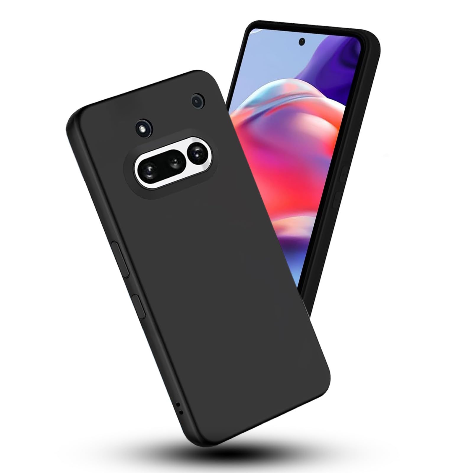 For Nothing Phone 3a 用のケース 黒 TPU 薄型 カバー【指紋防止/衝撃 