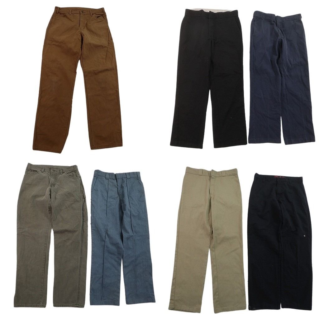 古着卸 まとめ売り ディッキーズ パンツ 7枚セット ( メンズ 33/32 ) ペインター ワーク センタープレス ダブルニー 中古 古着 NF1881