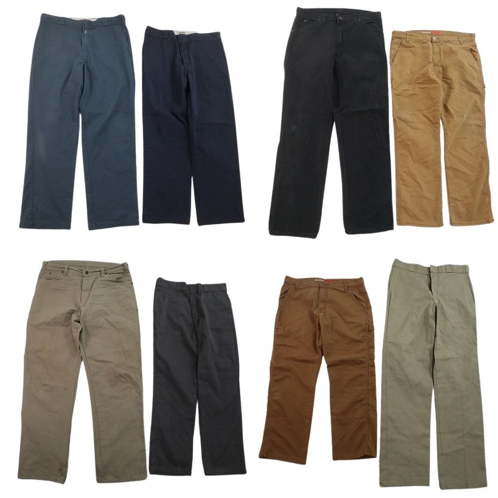 古着卸 まとめ売り ディッキーズ パンツ 8枚セット ( メンズ 38/36/34 ) FLEX ペインター ワーク ストレート 874 ネイビー 中古古着 NF1884