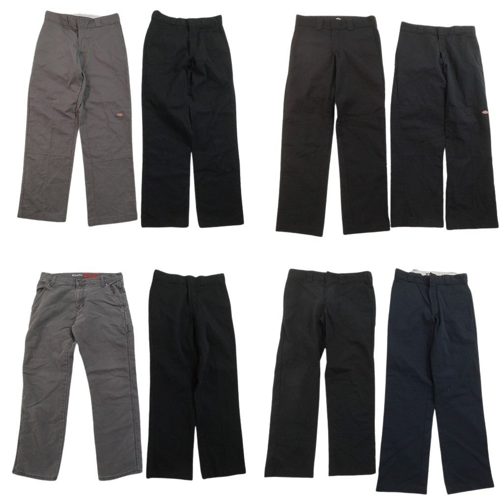 古着卸 まとめ売り ディッキーズ パンツ 8枚セット ( メンズ 30 ) 874 ワーク チノ FLEX ダブルニー グレー ブラック 中古 古着 NF1886