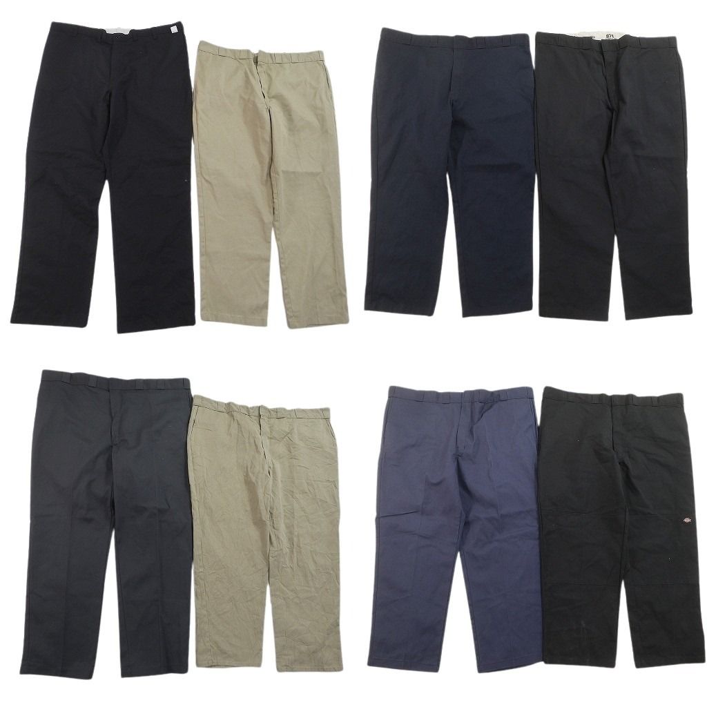 古着卸 まとめ売り ディッキーズ パンツ 8枚セット ( メンズ 40 ) カーゴ 874 ワーク ブラウン ブラック ダブルニー 中古 古着 NF9655 古着卸 まとめ売り ディッキーズ パンツ 8枚セット ( メンズ 48/46