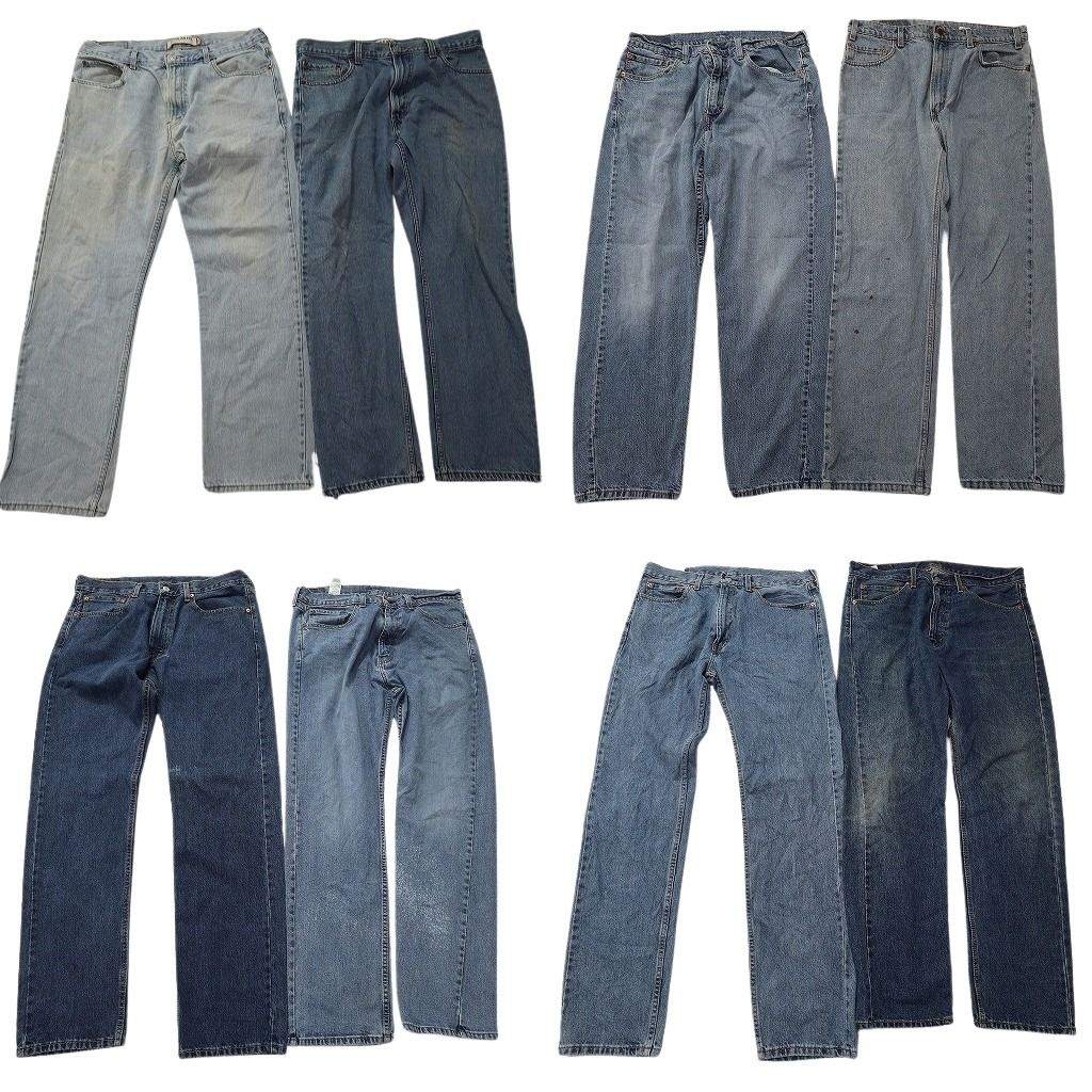 古着卸 まとめ売り リーバイス 505 デニムパンツ 8枚セット ( メンズ 36/35 ) テーパード　ジッパーフライ インディゴブルー 中古 NF1903