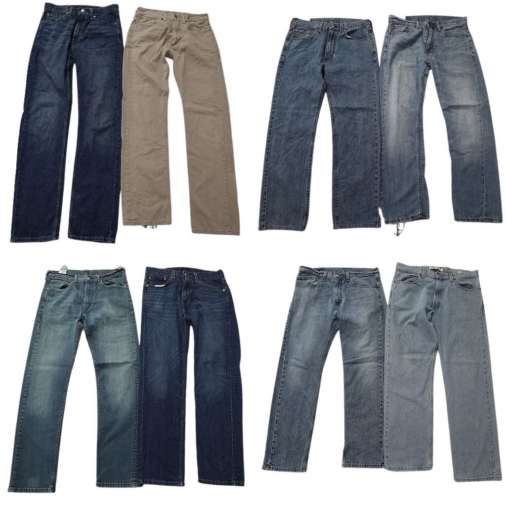 古着卸 まとめ売り リーバイス 505 デニムパンツ 8枚セット ( メンズ 34/33/32 ) テーパード　ジッパーフライ フェード 中古 古着 NF1905 14,136円