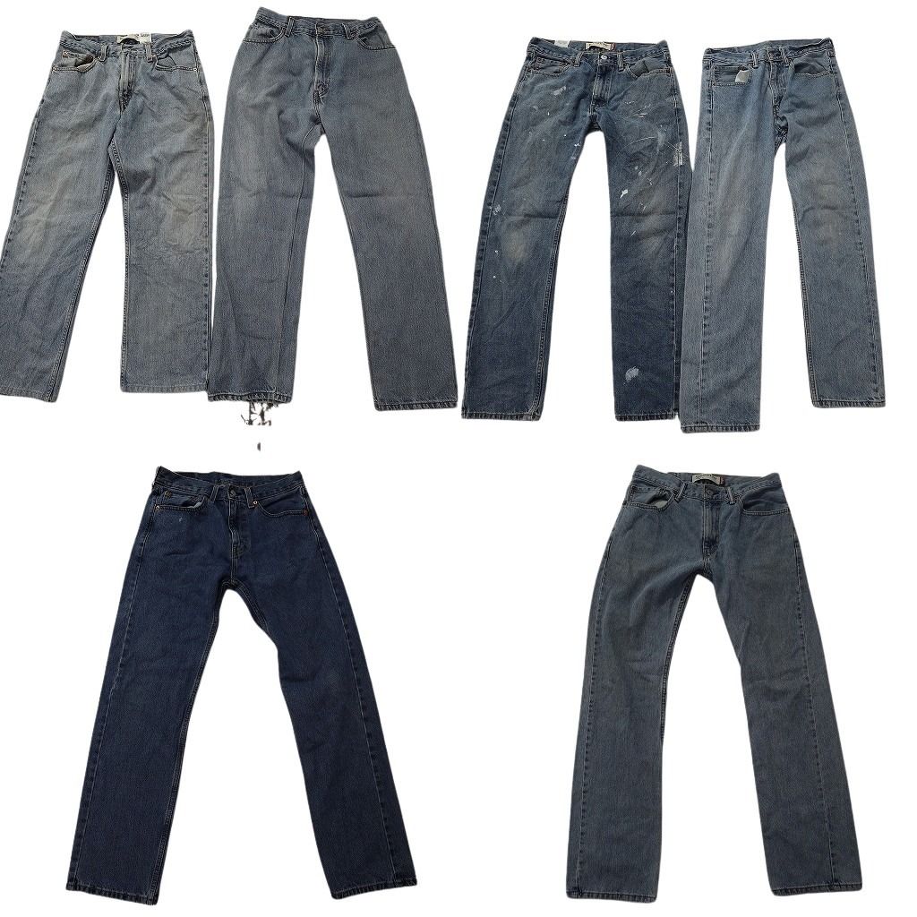 古着卸 まとめ売り リーバイス 505 デニムパンツ 6枚セット ( メンズ 31/30 ) テーパード　ジッパーフライ ペインティング 中古古着 NF1907