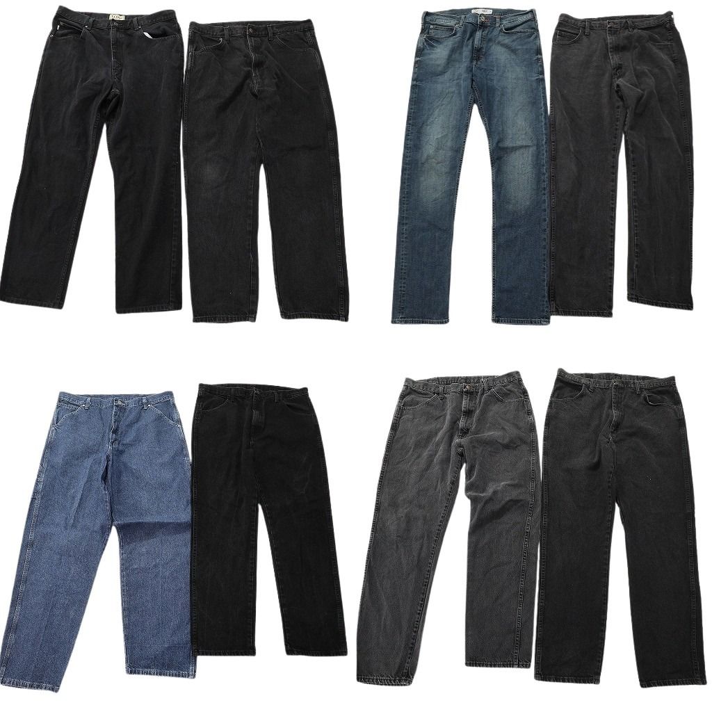 古着卸 まとめ売り ブランド デニムパンツ 8枚セット ( メンズ 38/37/36 ) LEE ラングラー ラスラー エルエルビーン ブラック 中古 NF1914 14,508円