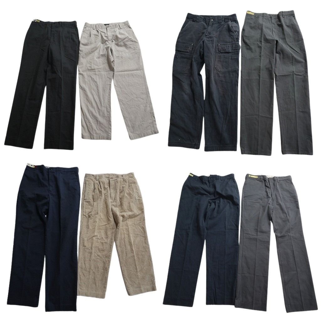 古着卸 まとめ売り ロングパンツ MIX 8枚セット ( メンズ 35 ) スラックス コーデュロイ カーゴ タック 中古 古着 NF1935