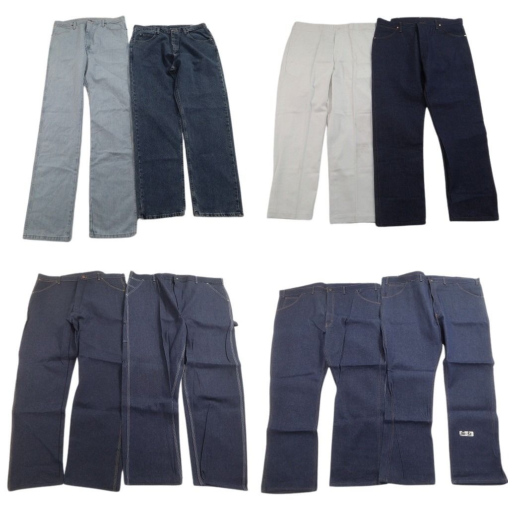 【未検品】古着卸 まとめ売り デッドストック ワークパンツMIX 8枚セット ( メンズ 50/48/42/38/36 ) ラングラー ホワイト 中古古着 NF1970