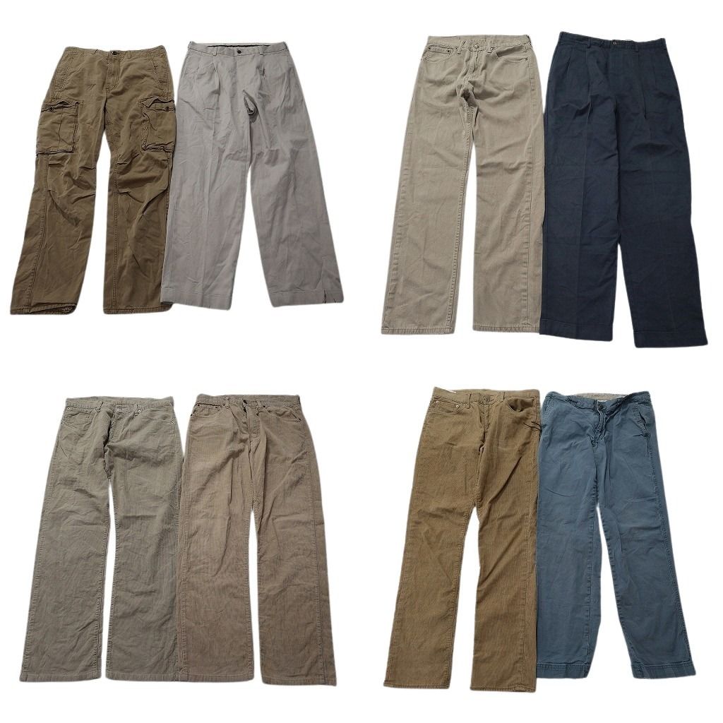 古着卸 まとめ売り ブランドMIX パンツ 8枚セット ( メンズ 33 ) リーバイス トミー ブルックス コロンビア 中古 古着 NF1981