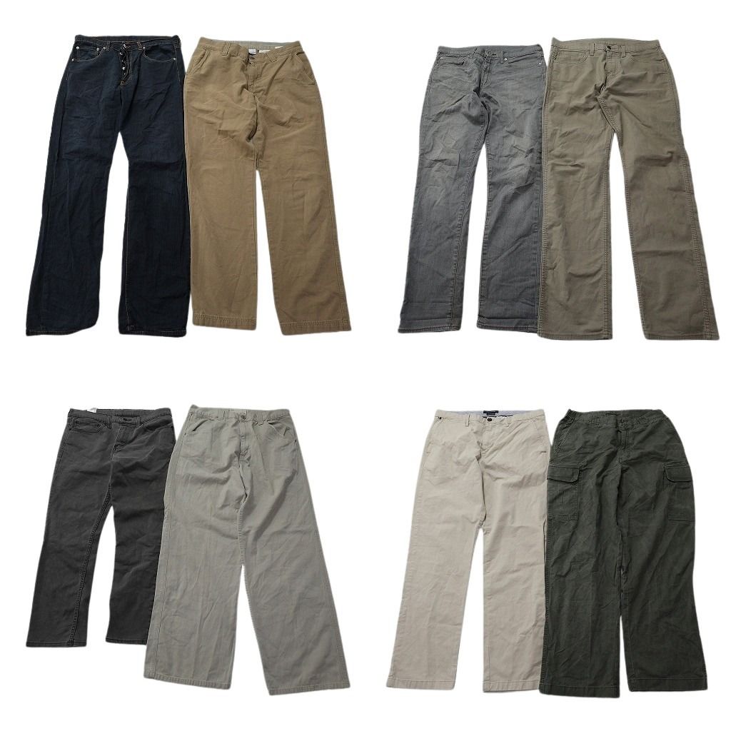 古着卸 まとめ売り ブランドMIX パンツ 8枚セット ( メンズ 34 ) コロンビア リーバイス トミー エルエルビーン 中古 古着 NF1983