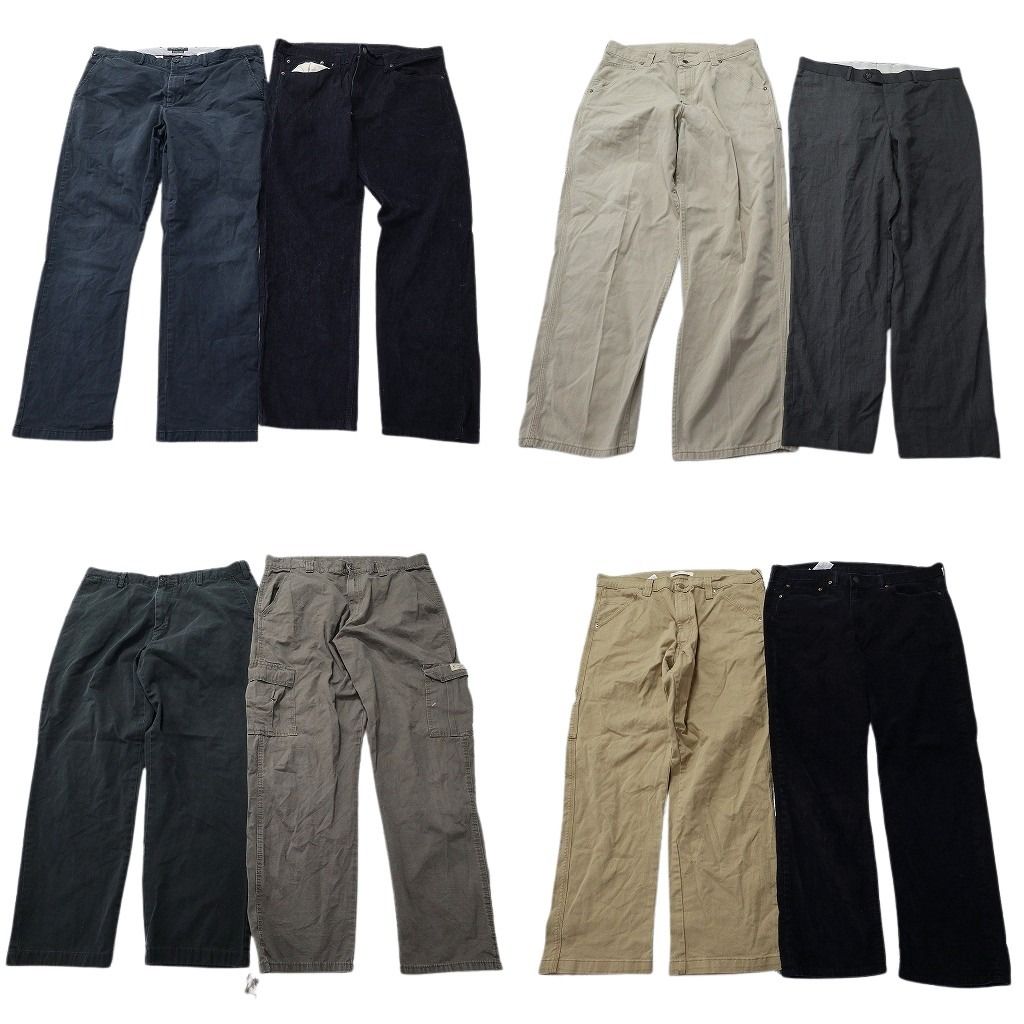 古着卸 まとめ売り ブランドMIX パンツ 8枚セット ( メンズ 38 ) リーバイス ノーティカ ラングラー BOSS 中古 古着 NF1996