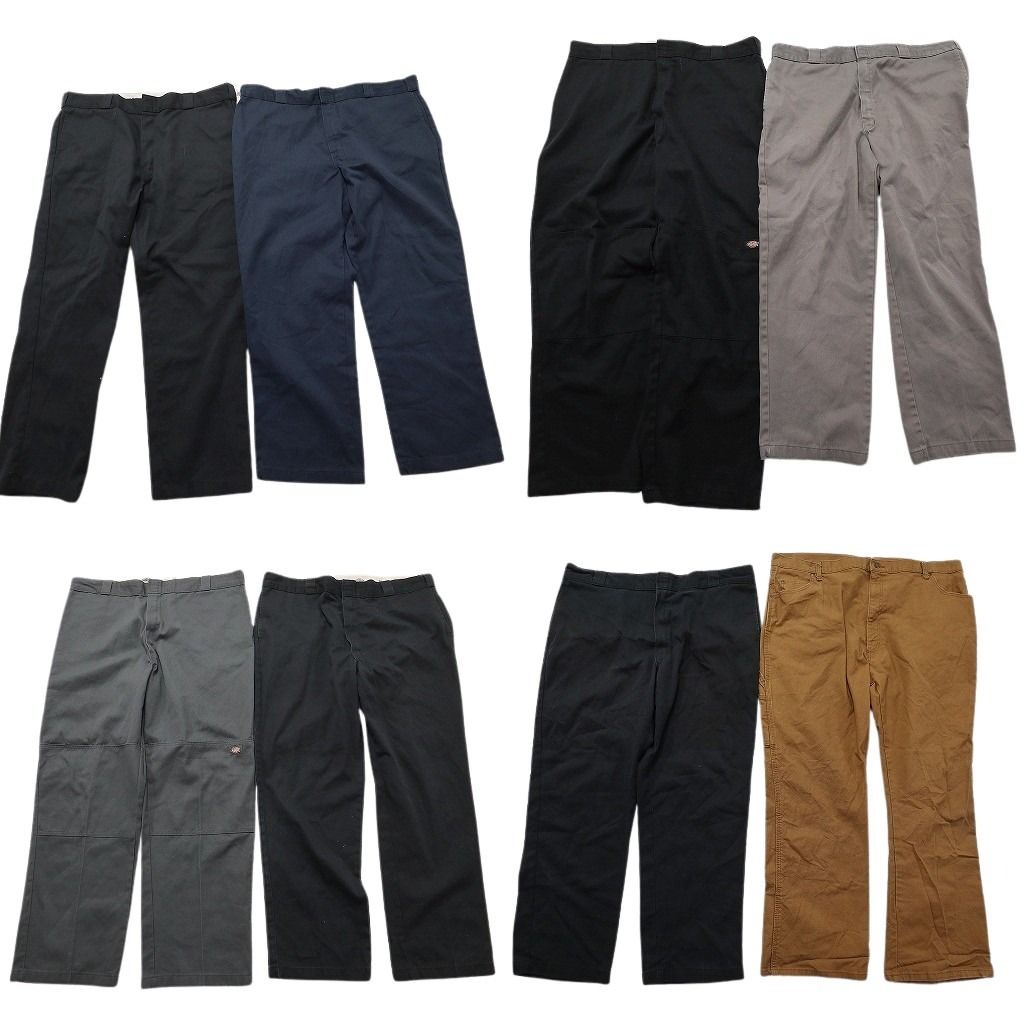 古着卸 まとめ売り ディッキーズ パンツ 8枚セット ( メンズ 42 ) ワーク ダブルニー グレー ブラック ネイビー 中古 古着 NF2002