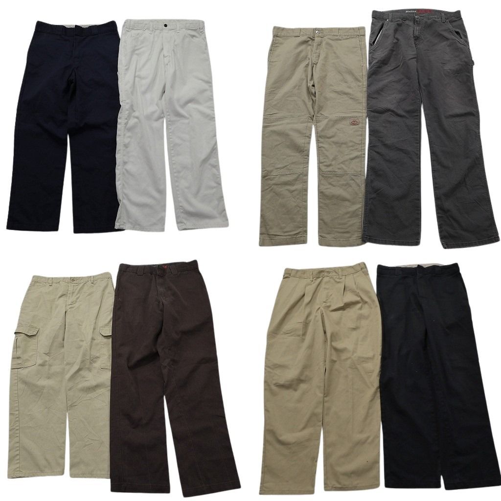 古着卸 まとめ売り ディッキーズ パンツ 8枚セット ( メンズ 34 ) ダブルニー ワーク カーゴ ベージュ 中古 古着 NF2019