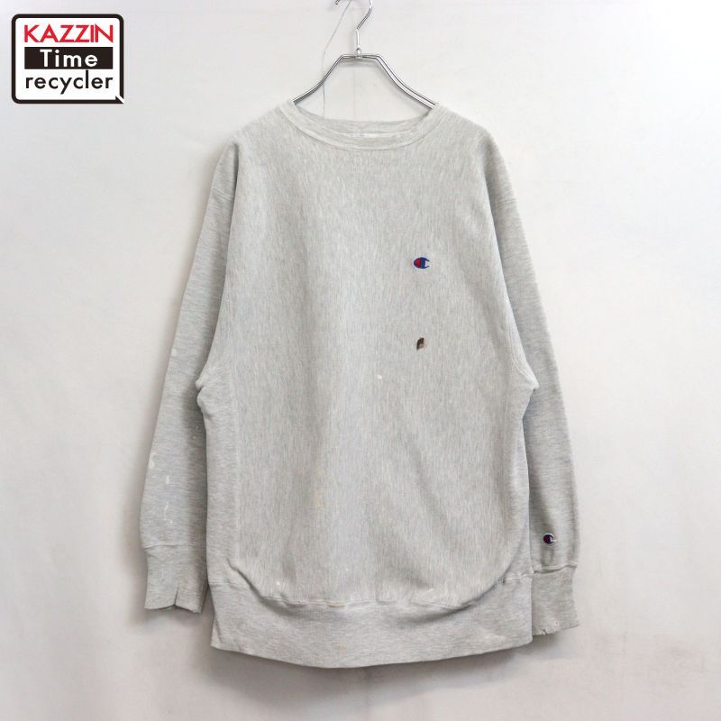 90s USA製 vintage Champion ペンキ リバースウィーブスウェット メンズ 表記XLサイズ