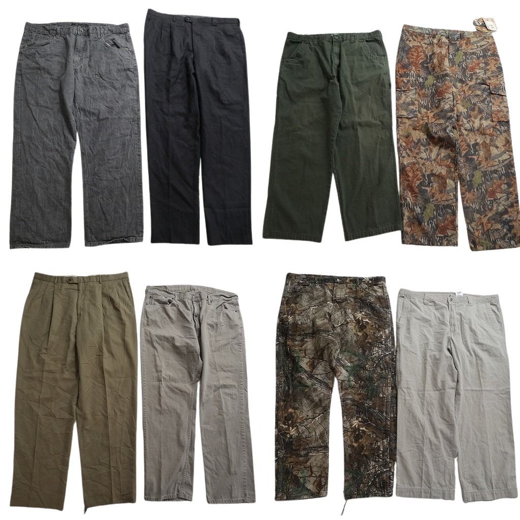 古着卸 まとめ売り ブランドMIX パンツ 8枚セット ( メンズ 42/44 ) ジバンシィ カベラス ウールリッチ 中古 古着 NF2112
