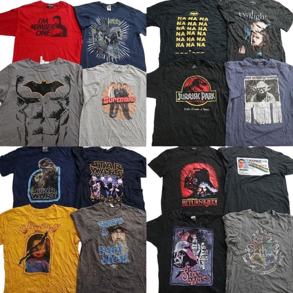 古着卸 まとめ売り 映画・ドラマ Tシャツ 16枚セット ( メンズ Ｌ ) スタートレック ハリーポッター スターウォーズ 中古 古着 NF2120
