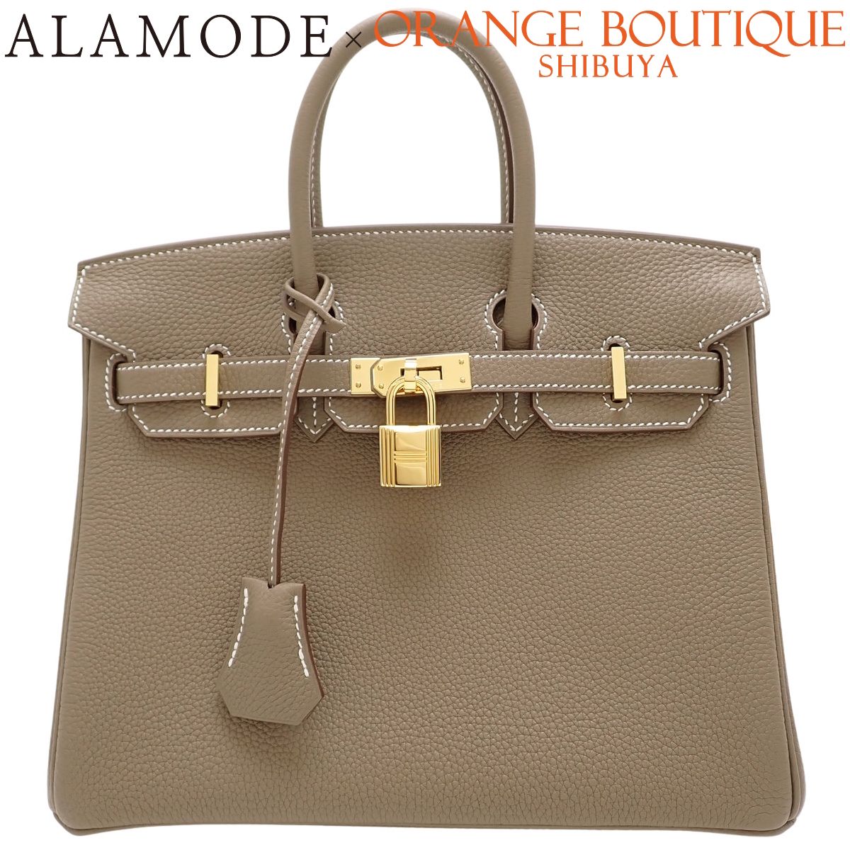 HERMES(エルメス) バーキン25 エトゥープ/エトープ グレージュ トゴ K刻印 ハンドバッグ レディース 40802200683【中古】【アラモード】