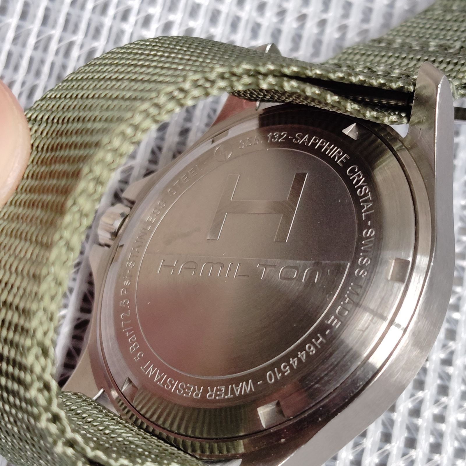 HAMILTON KHAKI King デイデイト クォーツ 黒文字盤 NATOベルト 